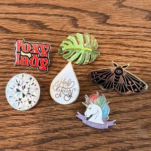 ENAMEL PINS Lot of 6, $90+ value
